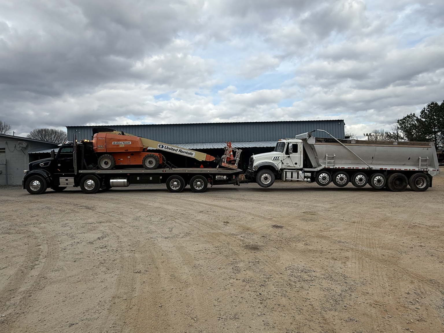 Heavy equipment transportation project by Equipment Services of NC