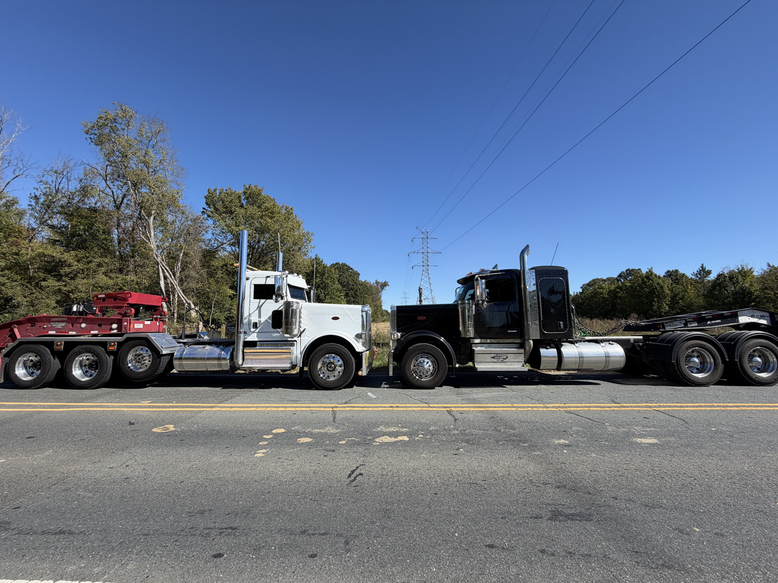 Heavy equipment transportation project by Equipment Services of NC