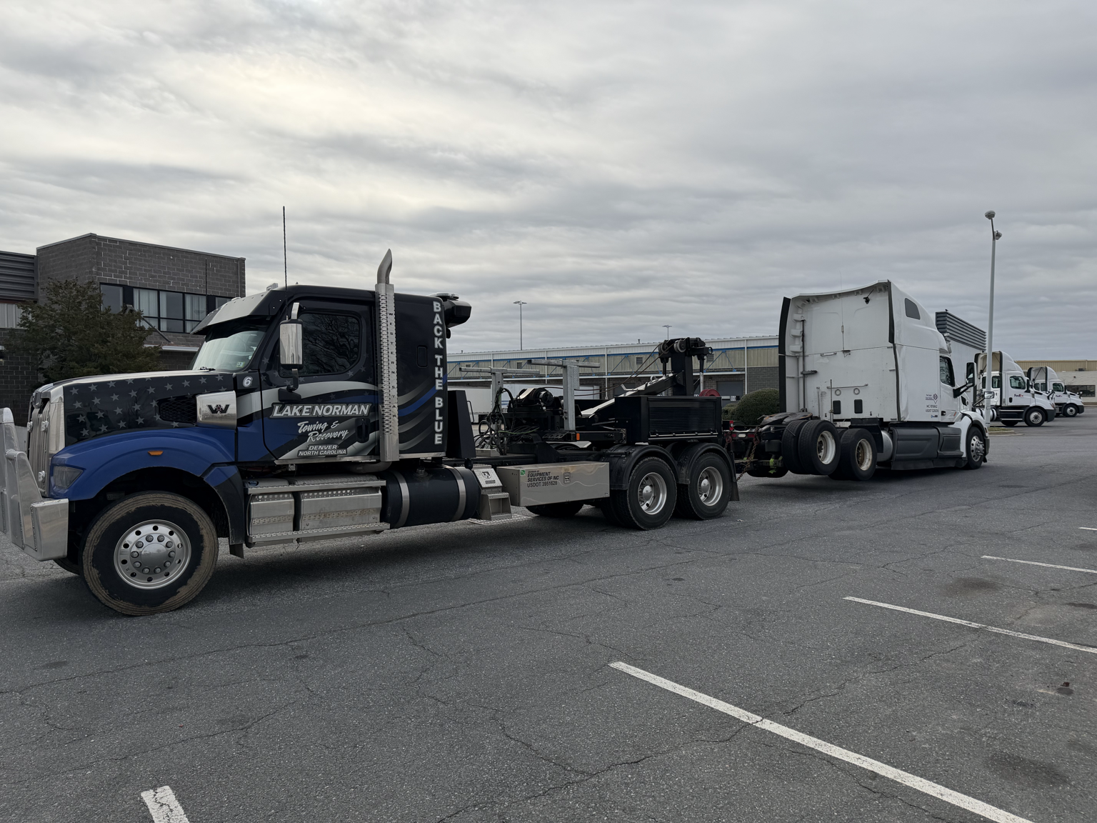 Heavy equipment transportation project by Equipment Services of NC