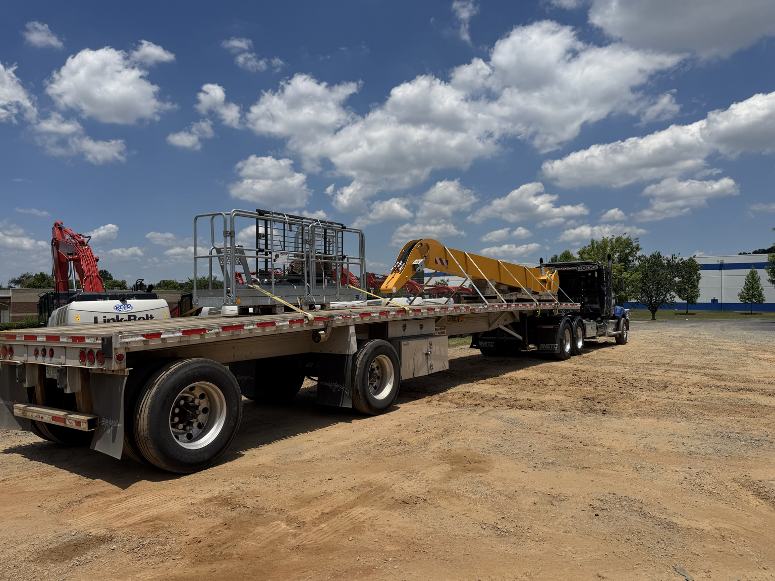 Heavy equipment transportation project by Equipment Services of NC